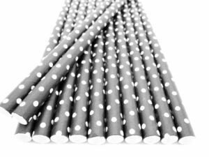 Strohhalme Papier - Schwarz mit weißen Punkten - Cocktails - decomazing.com