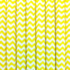 Paper straws – White with yellow waves - decomazing.com