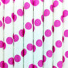 Paper straws – White with pink dots - decomazing.com