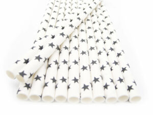 Strohhalme Papier - Gelb mit weißen Punkten - Details- decomazing.com