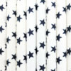 Paper straws – White with black stars - decomazing.com