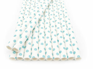 Strohhalme Papier - Gelb mit weißen Punkten - Details- decomazing.com