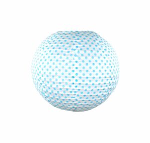 Paper lantern 25cm – White with Blue Dots - decomazing.com
