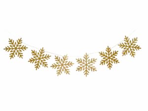 Girlande Schneeflockensterne - Weiß Gold- decomazing.com