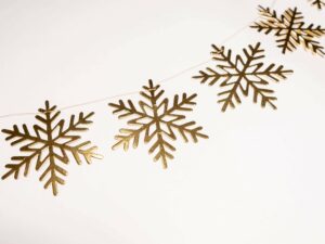 Girlande Schneeflockensterne - Weiß Gold detail- decomazing.com