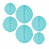 Wabenball Blume 6er Set - Hellblau