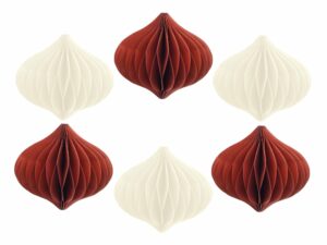 Weihnachtsbaumschmuck Kugel 6er Set - rot - weiss Mix